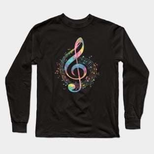 Treble Clef And Music Notes Long Sleeve T-Shirt